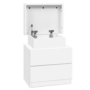 Artiss Bedside Table 2 Drawers Lift-up Storage - COLEY White - Picture 1 of 6