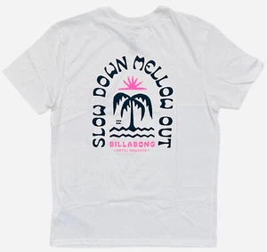 Billabong Men's T-Shirt Slow Down Mellow Out Short Sleeve Tee in Medium White - Picture 1 of 2
