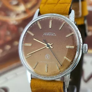 Orologio Vintage URSS RAKETA 2609.HA Quadrante Marrone Orologio da Polso Meccanico Sovietico 19J - Foto 1 di 17