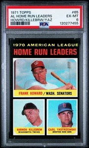 PSA 6 - 1971 Topps # 65 Killebrew/Yastrzemski AL HR LEADERS Twins/Red Sox HOF - Picture 1 of 2