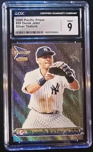 2000 Pacific Prism  #99 Derek Jeter Silver Texture Mint 9 - Picture 1 of 2