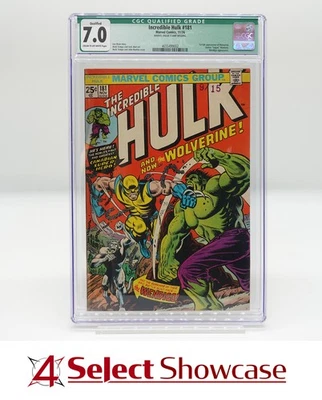 1974 MARVEL INCREDIBLE HULK #181 1ST FULL APPEARANCE WOLVERINE QUALIFIED CGC 7.0 - Image 1 of 4