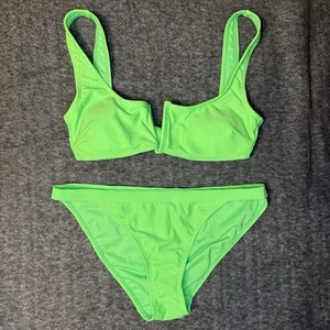 No Boundaries Girls Neon Green Two Piece Bikini Swimsuit Size S (3-5) - Picture 1 of 3