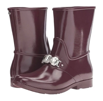 Новый Michael Kors женщин Leslie резиновый с камнями середины икры дождя ботинок сливы 6 M - Изображение 1 из 4