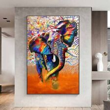 Colorful Elephant Canvas Painting Graffiti Animal Poster Prints Canvas Wall Art