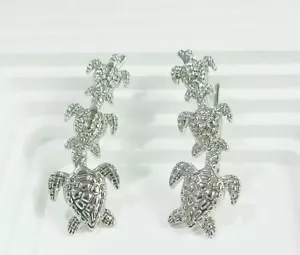 Seaturtle silver ear climbers - Picture 1 of 3