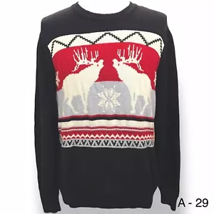 Maglione Natale Dockers Grande L fiocco di neve blu rosso bianco renna - Foto 1 di 10