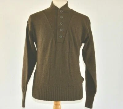 US Military 100% Wool Army Jeep Sweater 5 Button - Used - Image 1 of 4