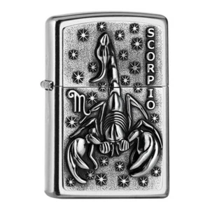 Zippo Lighter Street Chrome Scorpio Design Windproof Smokers Lighter New - Picture 1 of 1