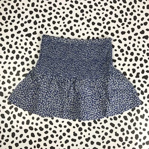 J.CREW CREWCUTS Girls' Smocked Blue Floral Cotton Voile Skirt LARGE BY169 - Picture 1 of 4