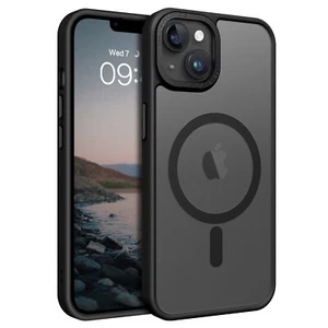 For iPhone 13/14 Phone Case MagSafe Magnetic Shockproof Rugged Cover Black - Picture 1 of 8
