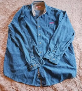 Jack Links Beef Jerky Men's Blue XL Long Sleeve Button Down Dunbrooke - Picture 1 of 8