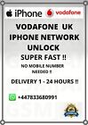 Vodafone Wielka Brytania Odblokuj sieć iPhone Wszystkie obsługiwane modele iPhone!! 