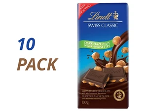 Lindt Swiss Classic Dark Hazelnut Chocolate Bar – Bulk Deal: 10-Pack Lot 100g ea - Picture 1 of 1