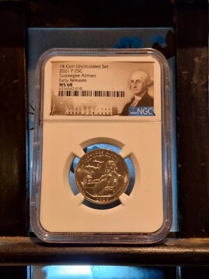 2021 P Tuskegee Airmen NP Quarter 25c Ngc MS68. Early releases - Image 1 of 2