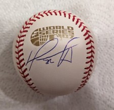 BOSTON RED SOX DAVID ORTIZ AUTOGRAPHED 2007 WORLD SERIES BASEBALL PSA CERT.