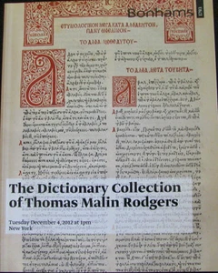 BONHAMS The Dictionary Collection of Thomas Malin Rodgers - Picture 1 of 1