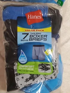 Hanes Boy's Tagless Boxer Briefs Comfortsoft 7 Pair Pack Size L 14-16 - Picture 1 of 10