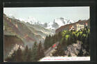 AK Interlaken, Bergbahn mit Heimwehfluh, Eiger, Mnch und Jungfrau 1912 
