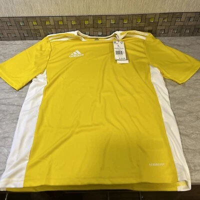 Футболка Adidas для мальчиков Entrada 18, желтая/белая, размер большой (CF1039) - Изображение 1 из 4