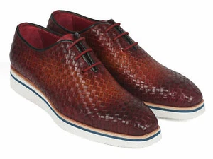 Paul Parkman Men's Brown Woven Leather Smart Casual Shoes (ID#182-RDH-BRW) - Picture 1 of 6
