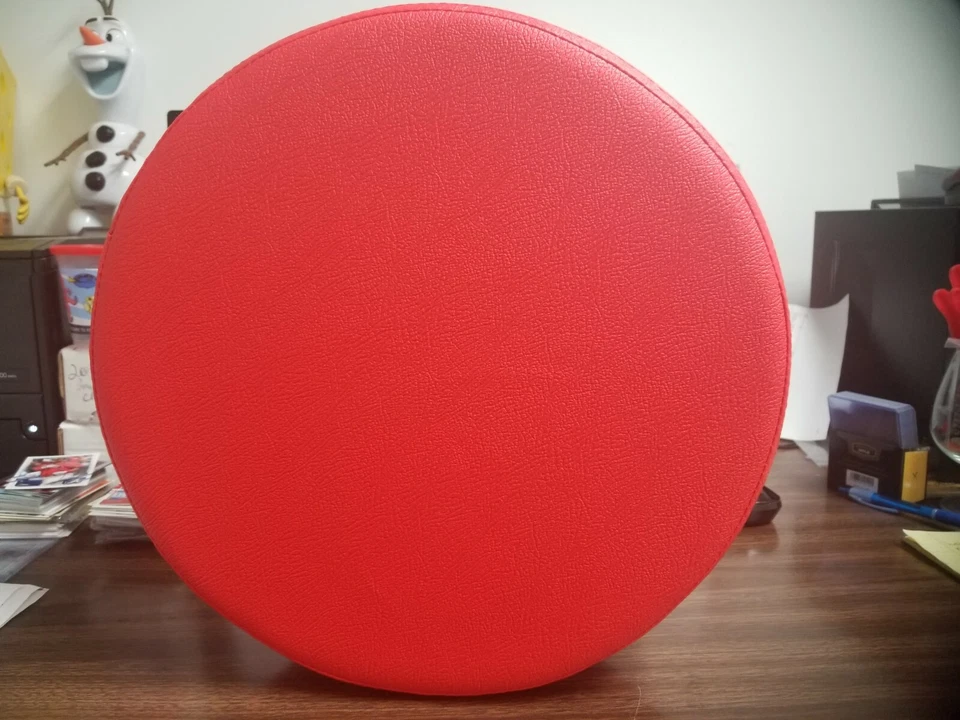 BAR STOOL REPLACEMENT, FIRM HEAVY SEAT TOP 14" DIA, 4" BLK, RED, CRIMSON - Image 1 of 4