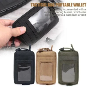 Tactical Molle Wallet Card Holder Military Waist Pack Waterproof Zipper Purses - Picture 1 of 19