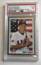 2010 Bowman Draft Picks & Prospects Corey Seager Gold PSA 7 1st Bowman WS MVP