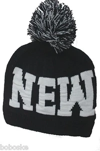 Bonnet noir mixte "NEW YORK" 100% ACRYLIQUE neuf, de taille unique - Imagen 1 de 1