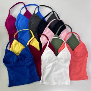 Impact Longline Strappy Gym Top Custom Logo Backless Gym Clothes Women Scrunch - Picture 1 of 38