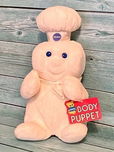 Pillsbury Dough Boy Dakin Poppin Fresh Stuffed Body Puppet 1987 VTG NEW NWT - Picture 1 of 9
