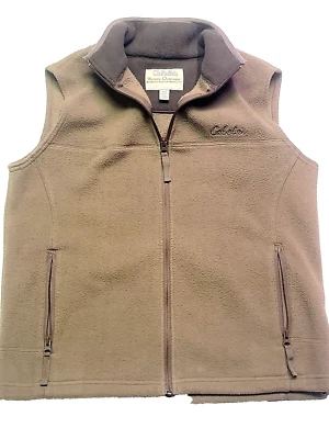 Cabela's Outerwear Fleece Embroidered Full-Zip Brown Vest Women's Medium Reg - Image 1 of 4