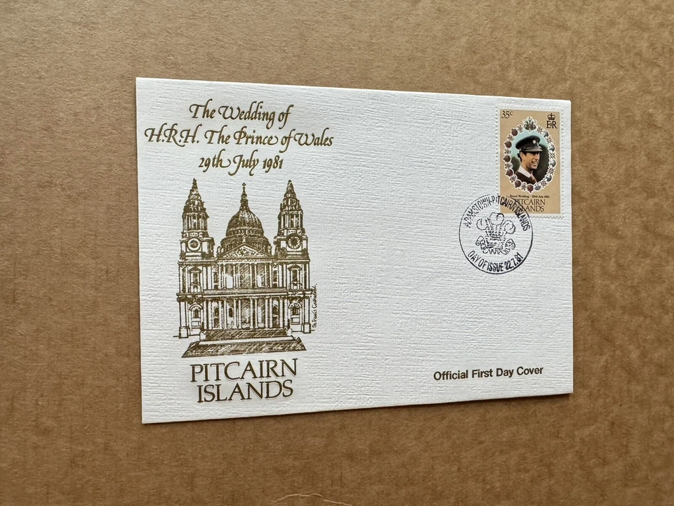 Pitcairn Islands 1981 FDC (60) Royal Wedding #207 +Golden Royal Palace Cachet - Image 1 of 1