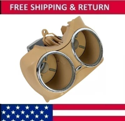 Dual Cup Holder Tan For Mercedes-Benz CLS55 63 AMG CLS500 550 06-11 Front - Image 1 of 4