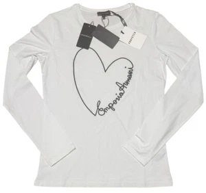 Camiseta Emporio Armani Mujer Bordada Corazón Manga Larga Talla 42 - Imagen 1 de 6