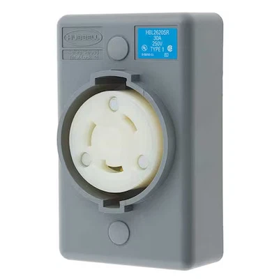 Hubbell Wiring Device-Kellems Hbl2620sr Locking Receptacle, L6-30R, 30 A, 250V - Image 1 of 3