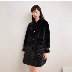 Herbst Winter Neu, Nerzimitat Fleece Pelzmantel Damen Mittellang Mantel Warm - Bild 1 von 15