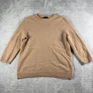 Talbots Sweater Womens Large Petite Tan Cashmere Crewneck Pullover Jumper - Picture 1 of 12