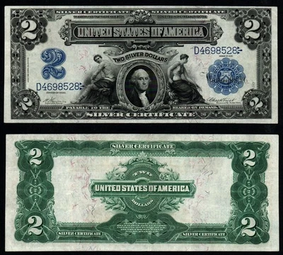 1899 $2 LARGE Size BEAUTIFUL CRISP XF+ Silver Certificate! - Image 1 of 3