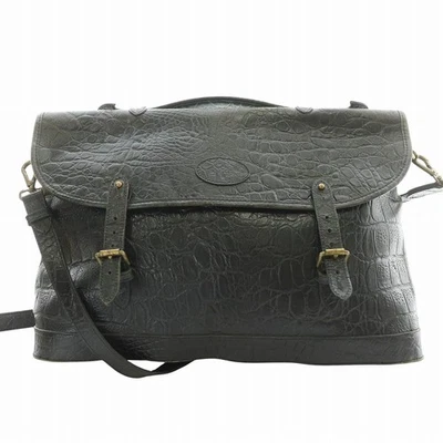 Bolso de Hombro Mulberry Cuero 2 Vías Negro Croco Repujado Auténtico Grado B Foto 1 de 4