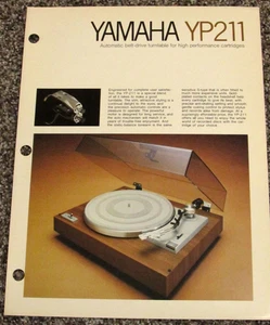 Yamaha YP211 Belt Drive Phono Turntable  Original Sales Brochure Manual - Picture 1 of 2