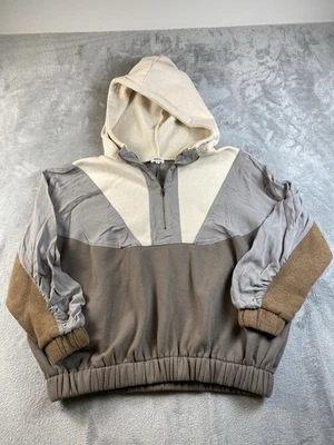 BKE толстовка женщин Med длинным рукавом пуловер толстовка с капюшоном четверть молнии цвет блока - Изображение 1 из 4