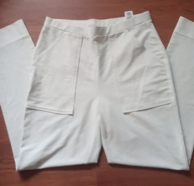 Calça elástica MARLA WYNNE LAYER 360 com bolsos tamanho P ostra Off White - Imagem 1 de 4
