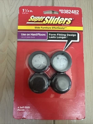 Paquete de 4 súper deslizadores Waxman - almohadilla redonda de fieltro autoadhesiva de 1 1/4 pulgadas para muebles Foto 1 de 2