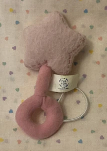Build a Bear Workshop Pastel Pink Star Baby Rattle Stuffed Plush Toy Accessory - Picture 1 of 5