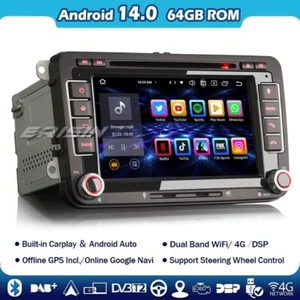 8-Kern Autoradio Android 14 CarPlay Für VW Passat Golf 5 Polo Jetta T5 Seat Navi - Bild 1 von 16