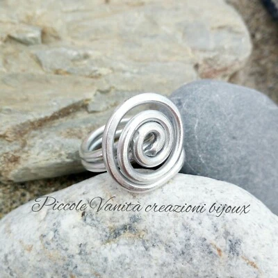 Anello da donna spirale Colore Argento in alluminio regolabile - Immagine 1 di 2