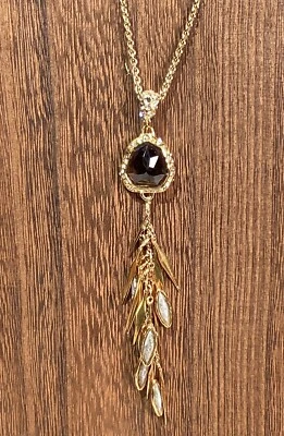 Collar Colgante Archivo Piedra Bizantina Flecos Tono Dorado Alexis Bittar Foto 1 de 4