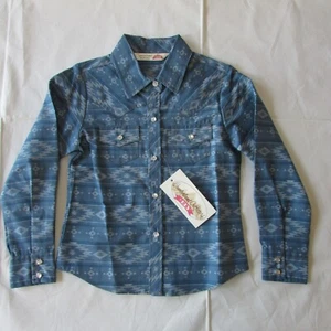 Cumberland Outfitters Ely Cattleman Girl's Small Southwestern Aztec Snap Shirt - Picture 1 of 2