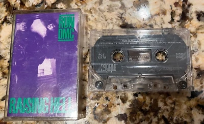 RUN DMC Raising Hell Cassette Tape Purple & Green Profile Records 1986  - Image 1 of 2